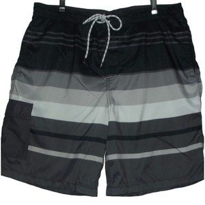 Goodfellow & Co Mens XL Swim Shorts Trunks 8.5" inseam black gray white